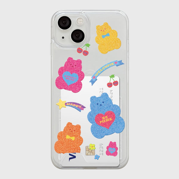 [THENINEMALL] Glitter Gummy Clear Phone Case (3 types)