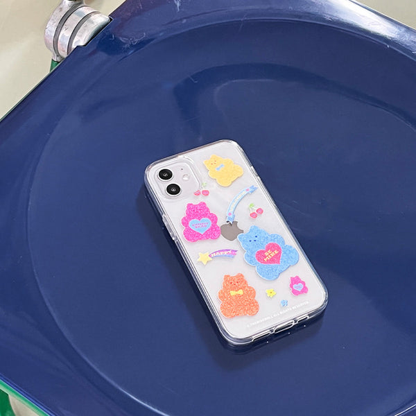 [THENINEMALL] Glitter Gummy Clear Phone Case (3 types)