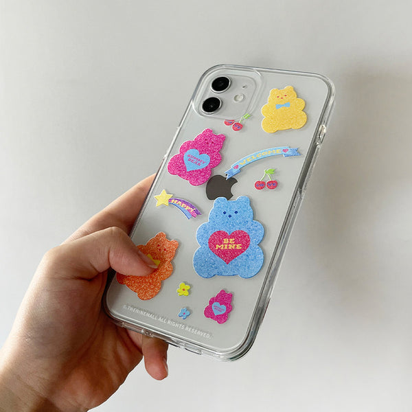 [THENINEMALL] Glitter Gummy Clear Phone Case (3 types)