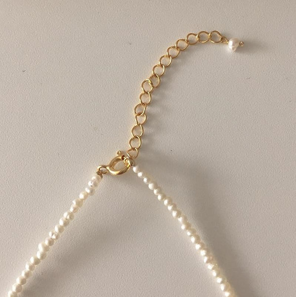 [moat] Gold Pearl Necklace (silver925)