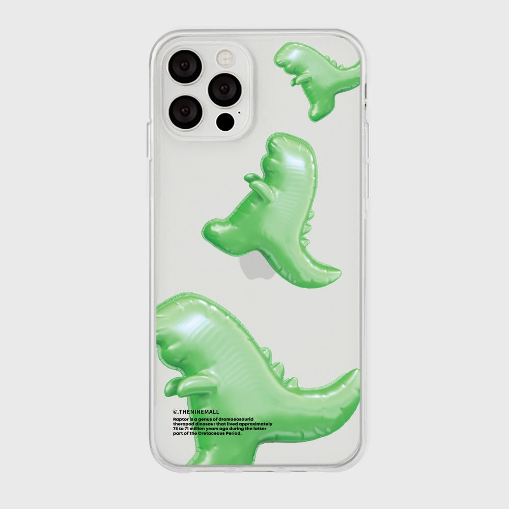 [THENINEMALL] Green Raptor Balloons Clear Phone Case (3 types)