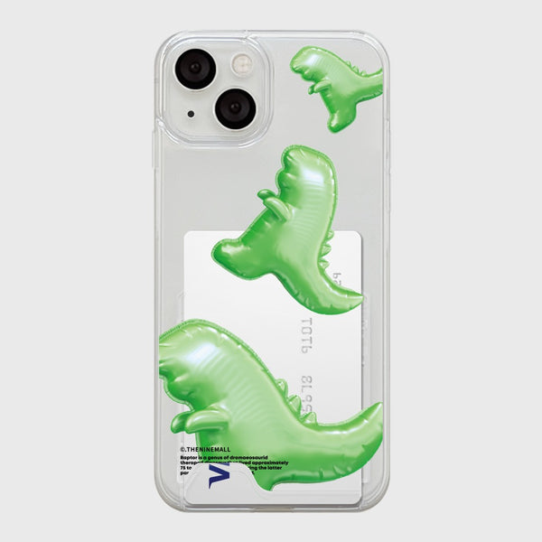 [THENINEMALL] Green Raptor Balloons Clear Phone Case (3 types)