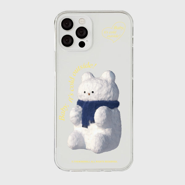 [THENINEMALL] Gummy Snowman Clear Phone Case (3 types)