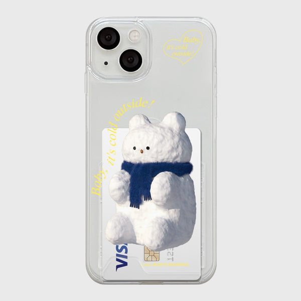 [THENINEMALL] Gummy Snowman Clear Phone Case (3 types)