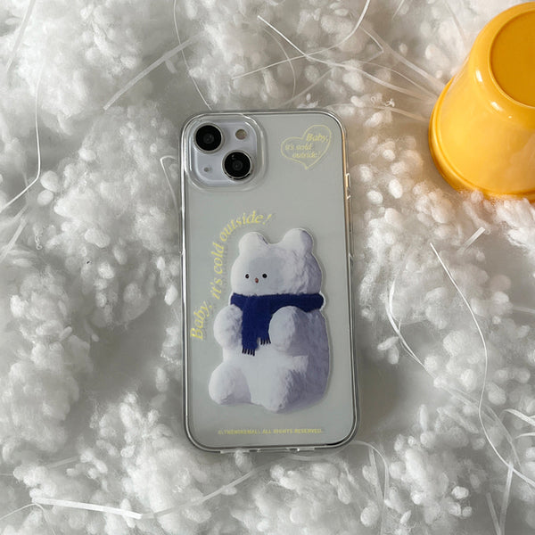 [THENINEMALL] Gummy Snowman Clear Phone Case (3 types)