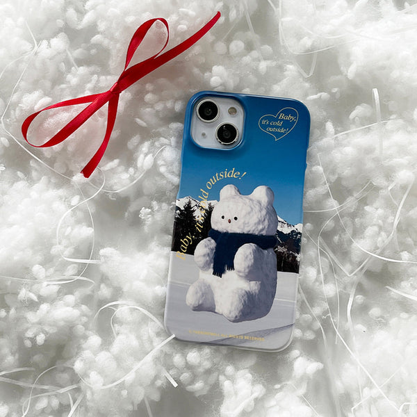 [THENINEMALL] Gummy Snowman Hard Phone Case (2 types)