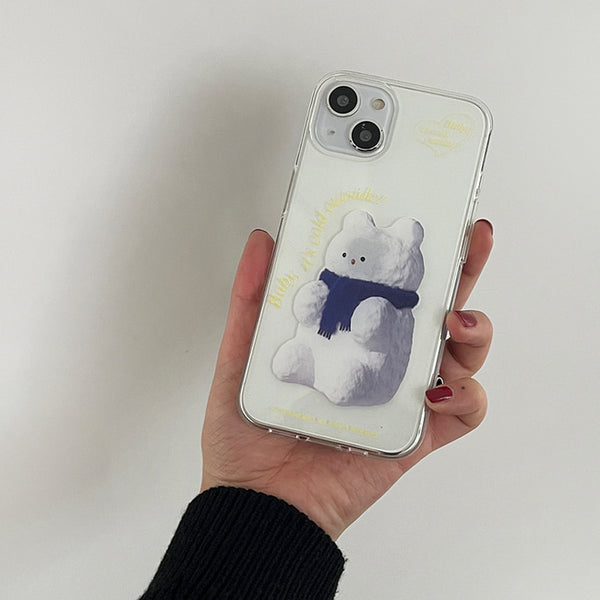 [THENINEMALL] Gummy Snowman Clear Phone Case (3 types)