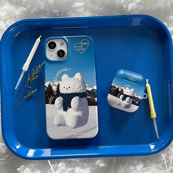 [THENINEMALL] Gummy Snowman Hard Phone Case (2 types)