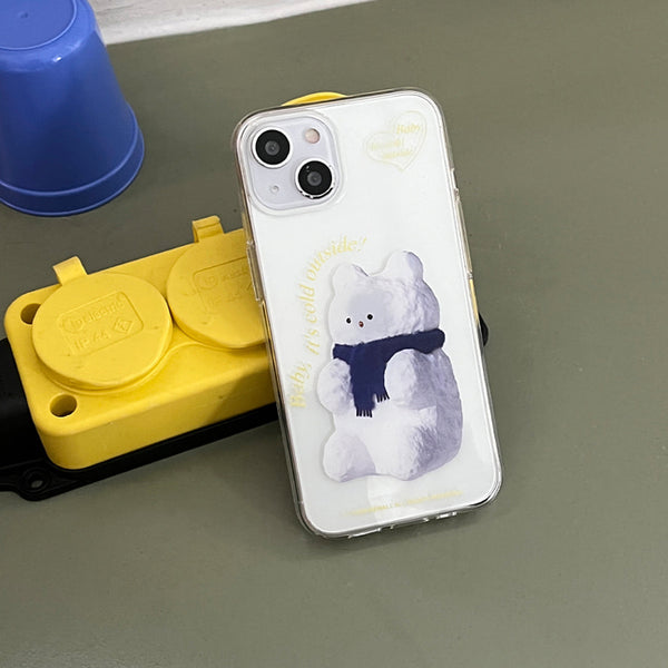 [THENINEMALL] Gummy Snowman Clear Phone Case (3 types)