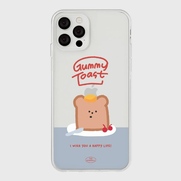 [THENINEMALL] Gummy Toast Clear Phone Case (3 types)