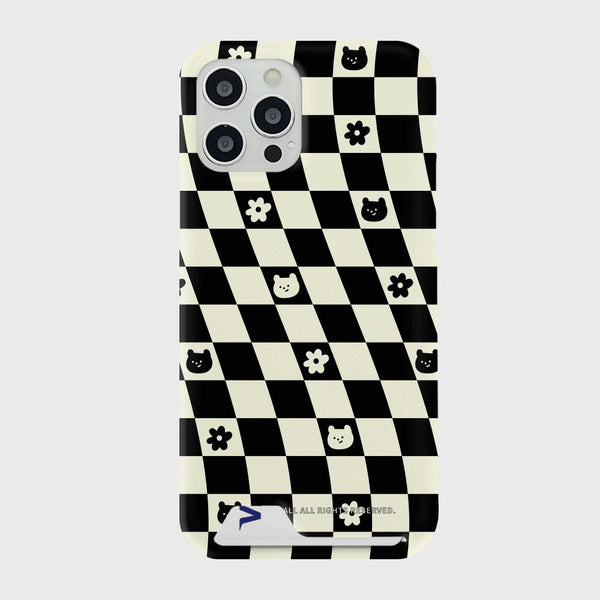 [THENINEMALL] Gummy Wave Checkerboard Hard Phone Case (3 types)