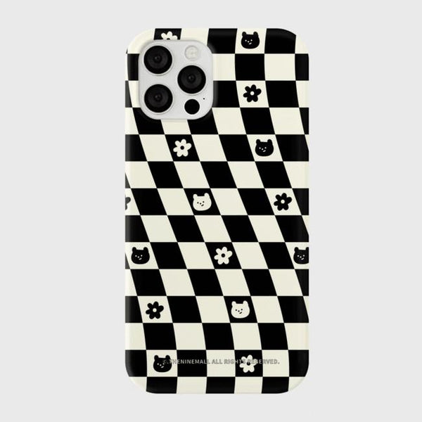 [THENINEMALL] Gummy Wave Checkerboard Hard Phone Case (3 types)