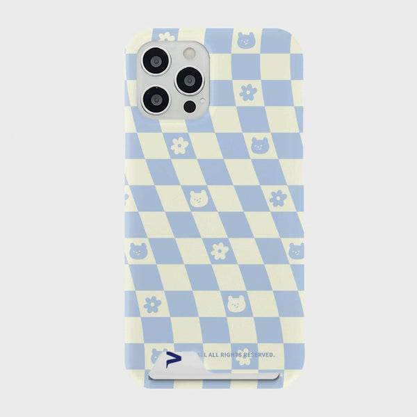 [THENINEMALL] Gummy Wave Checkerboard Hard Phone Case (3 types)