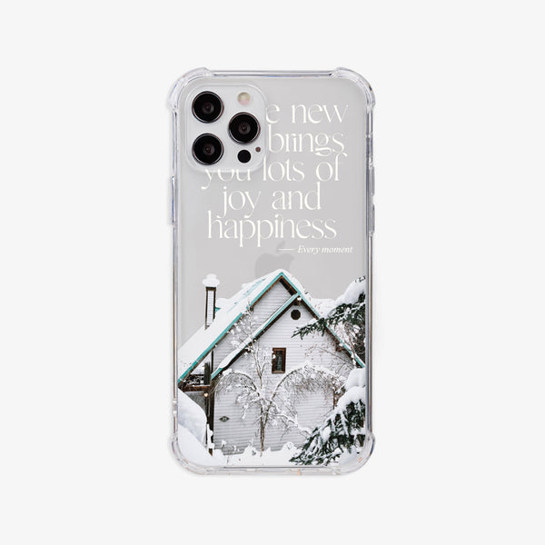 [Mademoment] Happy & Joy Lettering Design Clear Phone Case (4 Types)