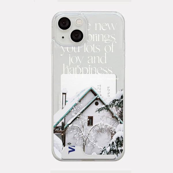 [Mademoment] Happy & Joy Lettering Design Clear Phone Case (4 Types)