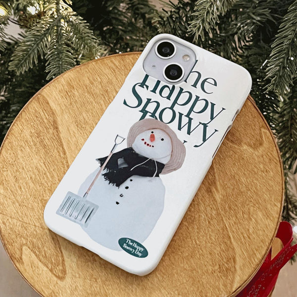 [Mademoment] Happy Snowy Lettering Design Phone Case