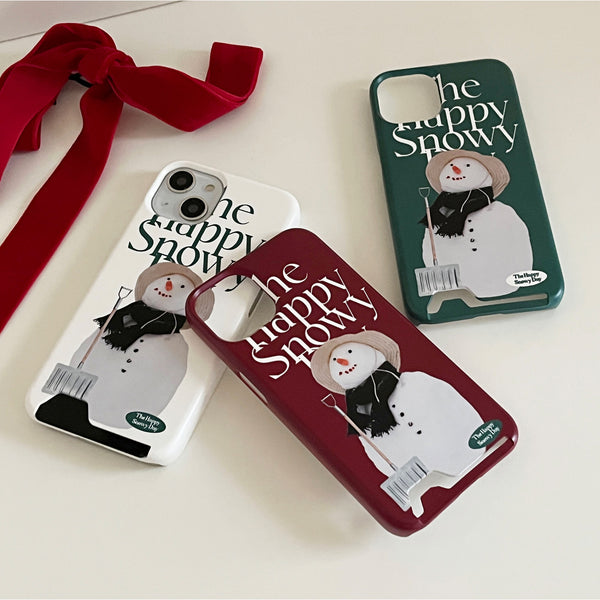 [Mademoment] Happy Snowy Lettering Design Phone Case