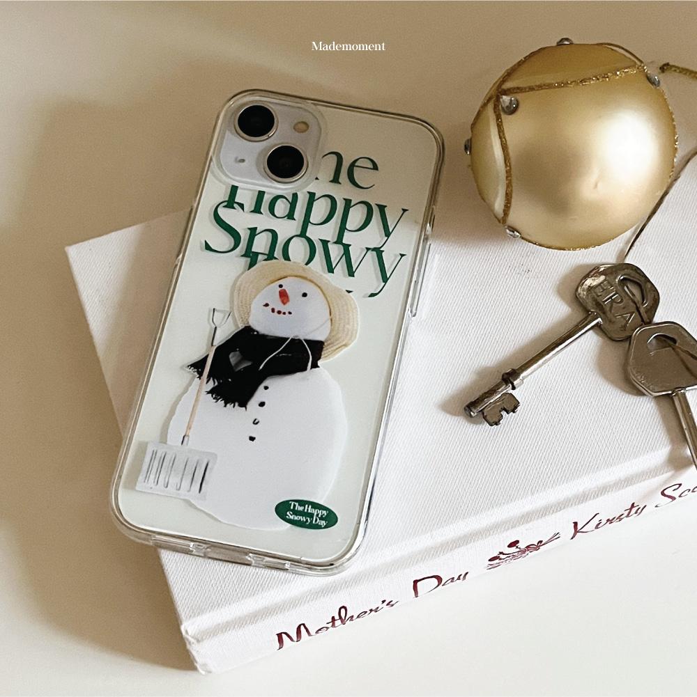 [Mademoment] Happy Snowy Lettering Design Clear Phone Case (4 Types)