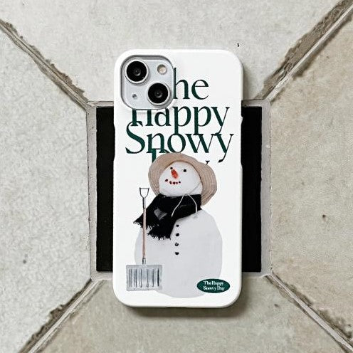 [Mademoment] Happy Snowy Lettering Design Phone Case