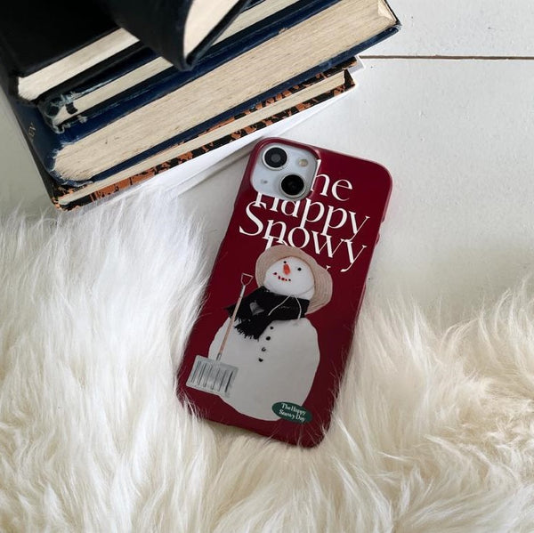 [Mademoment] Happy Snowy Lettering Design Phone Case