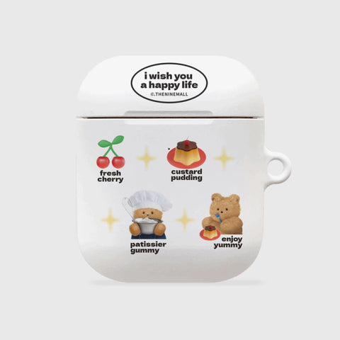 [THENINEMALL] Pattern Pudding Gummy AirPods Hard Case