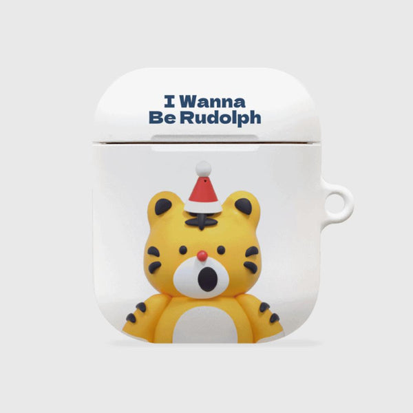 [THENINEMALL] Hey Tiger Wannabe Rudolph AirPods Hard Case