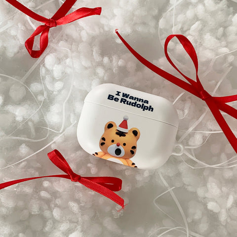 [THENINEMALL] Hey Tiger Wannabe Rudolph AirPods Hard Case