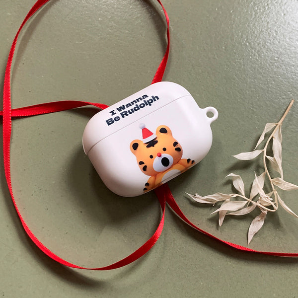 [THENINEMALL] Hey Tiger Wannabe Rudolph AirPods Hard Case