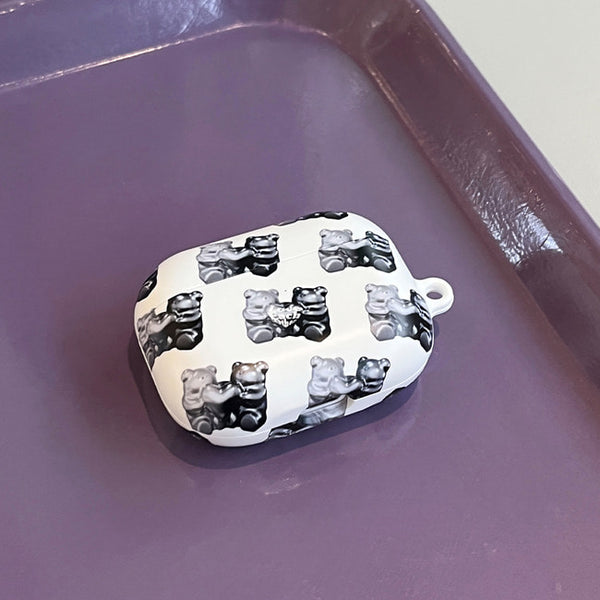 [THENINEMALL] 패턴 러브베어 AirPods Hard Case