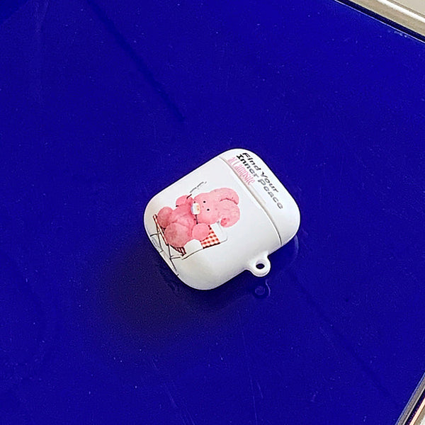 [THENINEMALL] Pink Camping Windy AirPods Hard Case