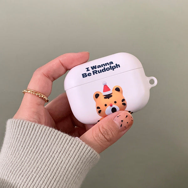 [THENINEMALL] Hey Tiger Wannabe Rudolph AirPods Hard Case