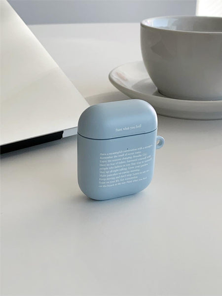 [Mademoment] 블루페인트 레터링 디자인 Airpods Case