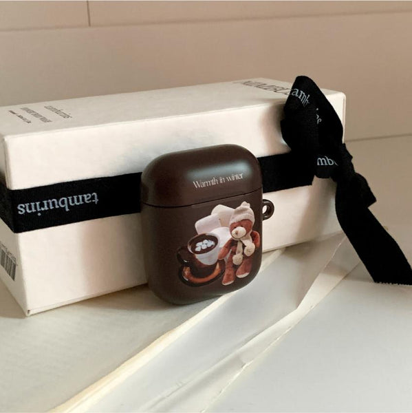 [Mademoment] Choco Teddy Lettering Design Airpods Case