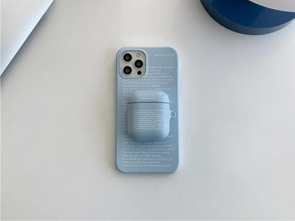 [Mademoment] 블루페인트 레터링 디자인 Airpods Case