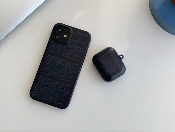 [Mademoment] 블루페인트 레터링 디자인 Airpods Case