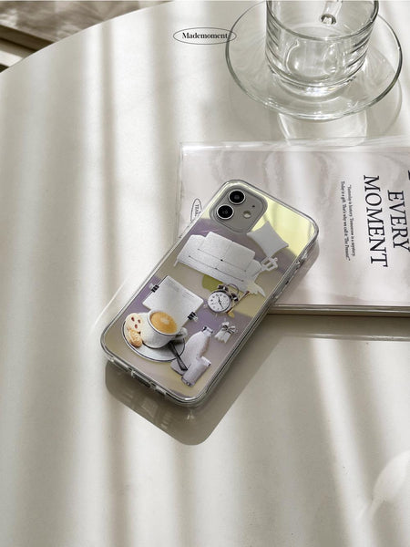 [Mademoment] Home Sticker 디자인 Glossy Mirror Phone Case