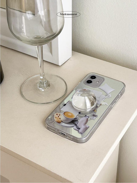 [Mademoment] Home Sticker 디자인 Glossy Mirror Phone Case