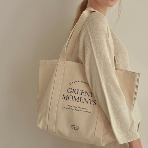 [GREENY MOMENTS] Greeny Canvas Bag (Navy)