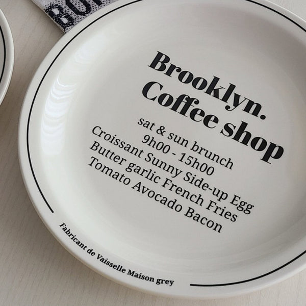 [Maison grey] Brooklyn Coffee Shop Plate (22.5cm)