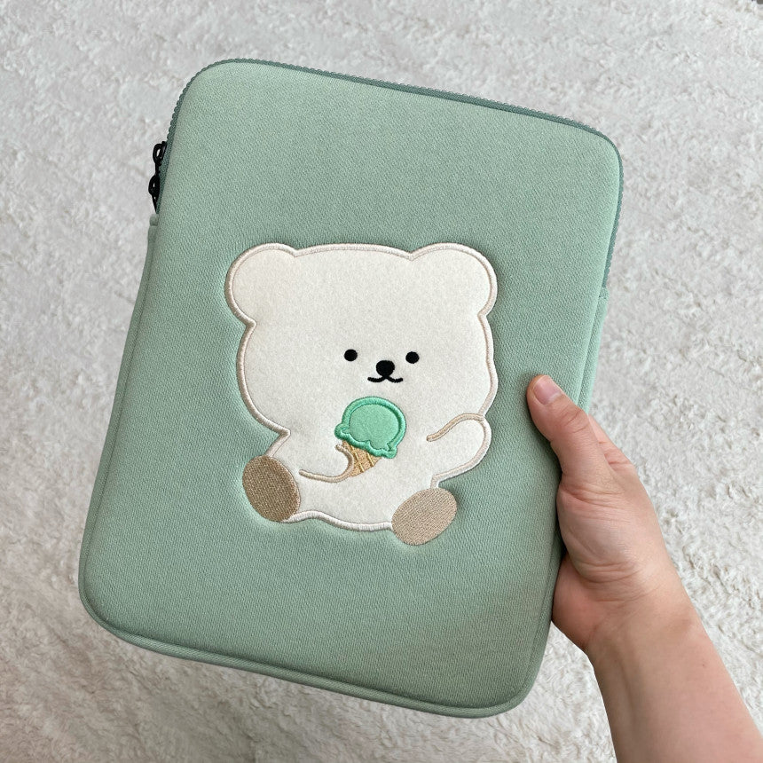 [BAMTOREE] Cookie Bear Ipad Pouch (Mint)