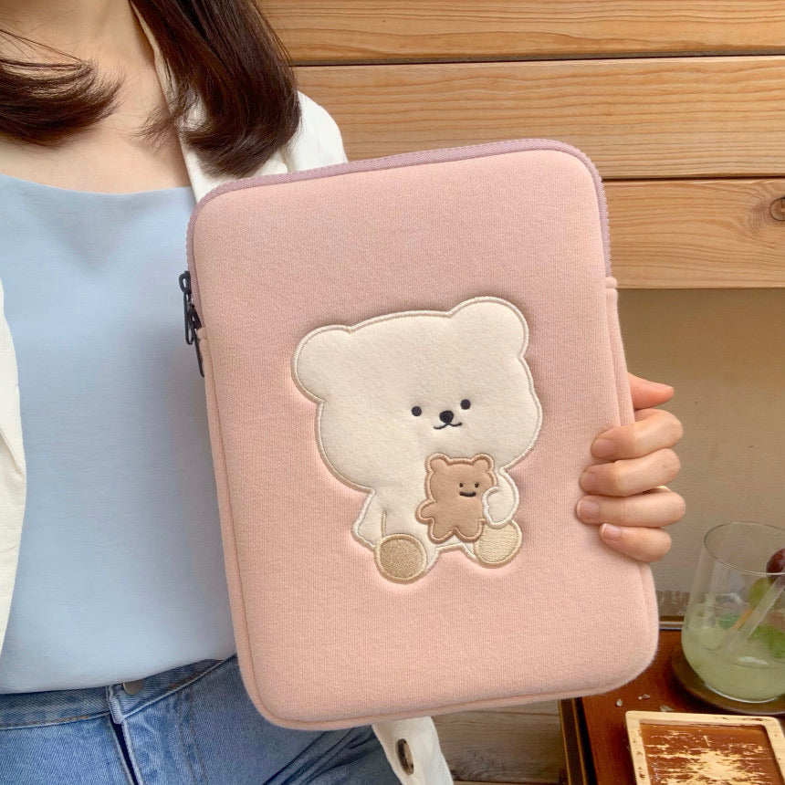 [BAMTOREE] Cookie Bear Laptop Case/ Ipad Pouch (Pink)