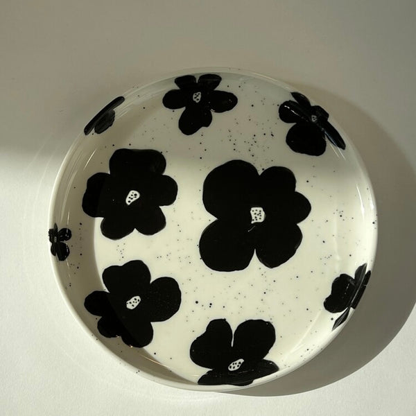 [Mellowpottery] Black Flower Plate/ Mug