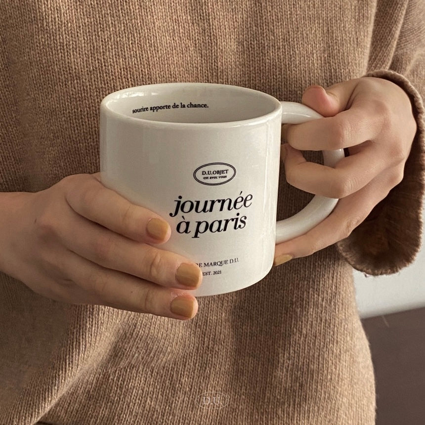 [D.U.OBJET] French Lettering Big Mug (journée à paris) 480ml