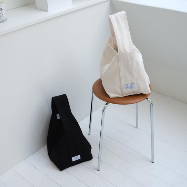 [SLOWSTITCH] Tote Bag (Ivory/ Black)