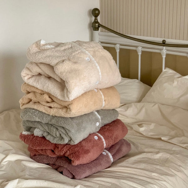 [Juuneedu] Fluffy Lace Fleece Pajamas (5color, 2type)