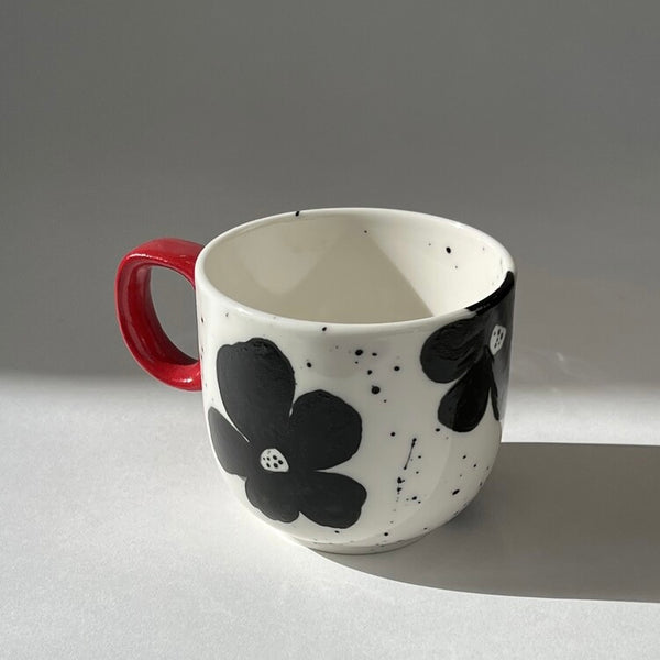 [Mellowpottery] Black Flower Plate/ Mug