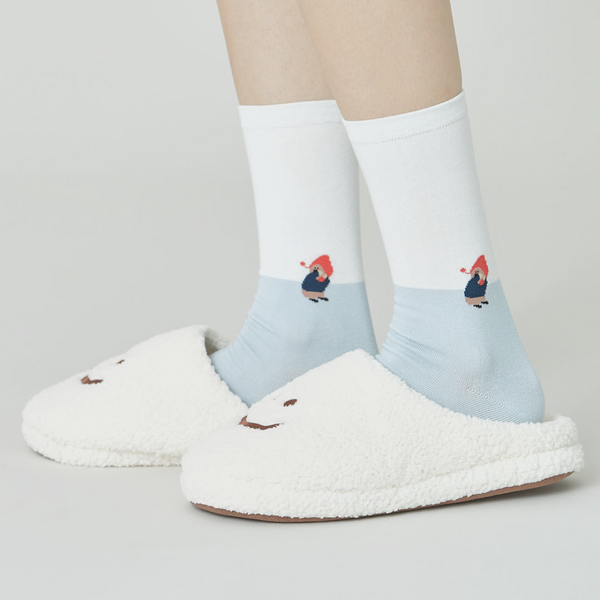 [Dinotaeng] Marshville Snow Fight Single Socks WH