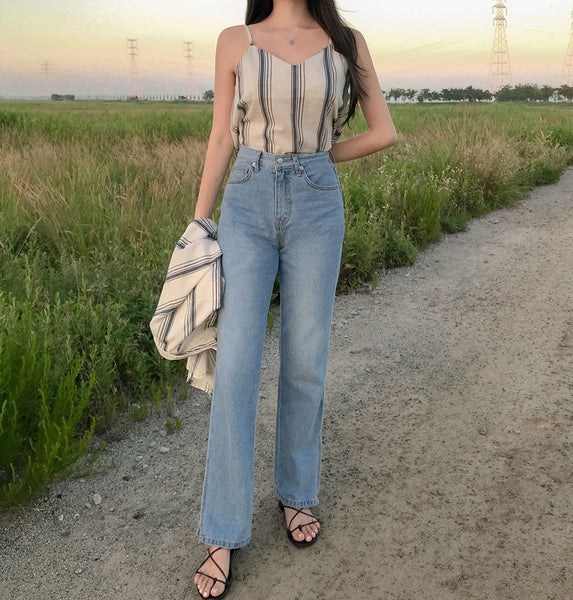 [Luvchell] [MADE, LVCL] High Waist Wide Split Denim Pants (+Long)