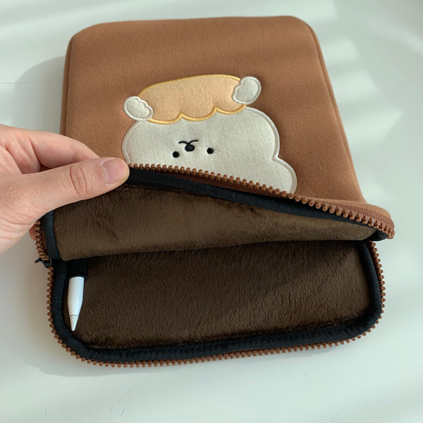 [BAMTOREE] Cookie Bear Laptop Case/ Ipad Pouch (Brown)