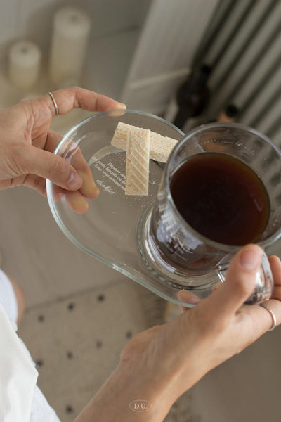 [D.U.OBJET] Tray Glass Mug Set (380ml)